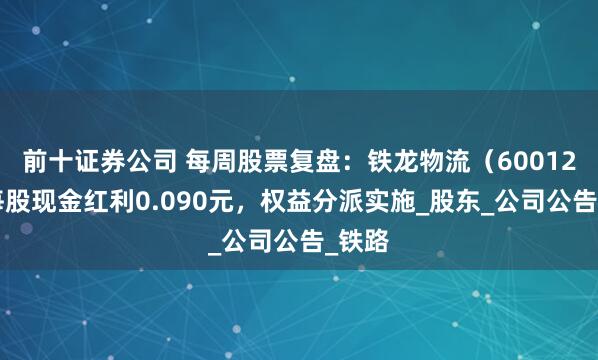 前十证券公司 每周股票复盘：铁龙物流（600125）每股现金红利0.090元，权益分派实施_股东_公司公告_铁路