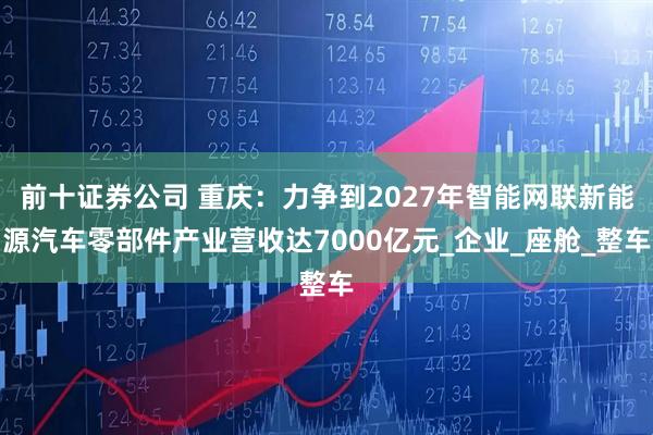 前十证券公司 重庆：力争到2027年智能网联新能源汽车零部件产业营收达7000亿元_企业_座舱_整车