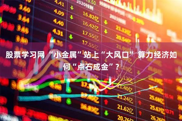 股票学习网 “小金属”站上“大风口” 算力经济如何“点石成金”？